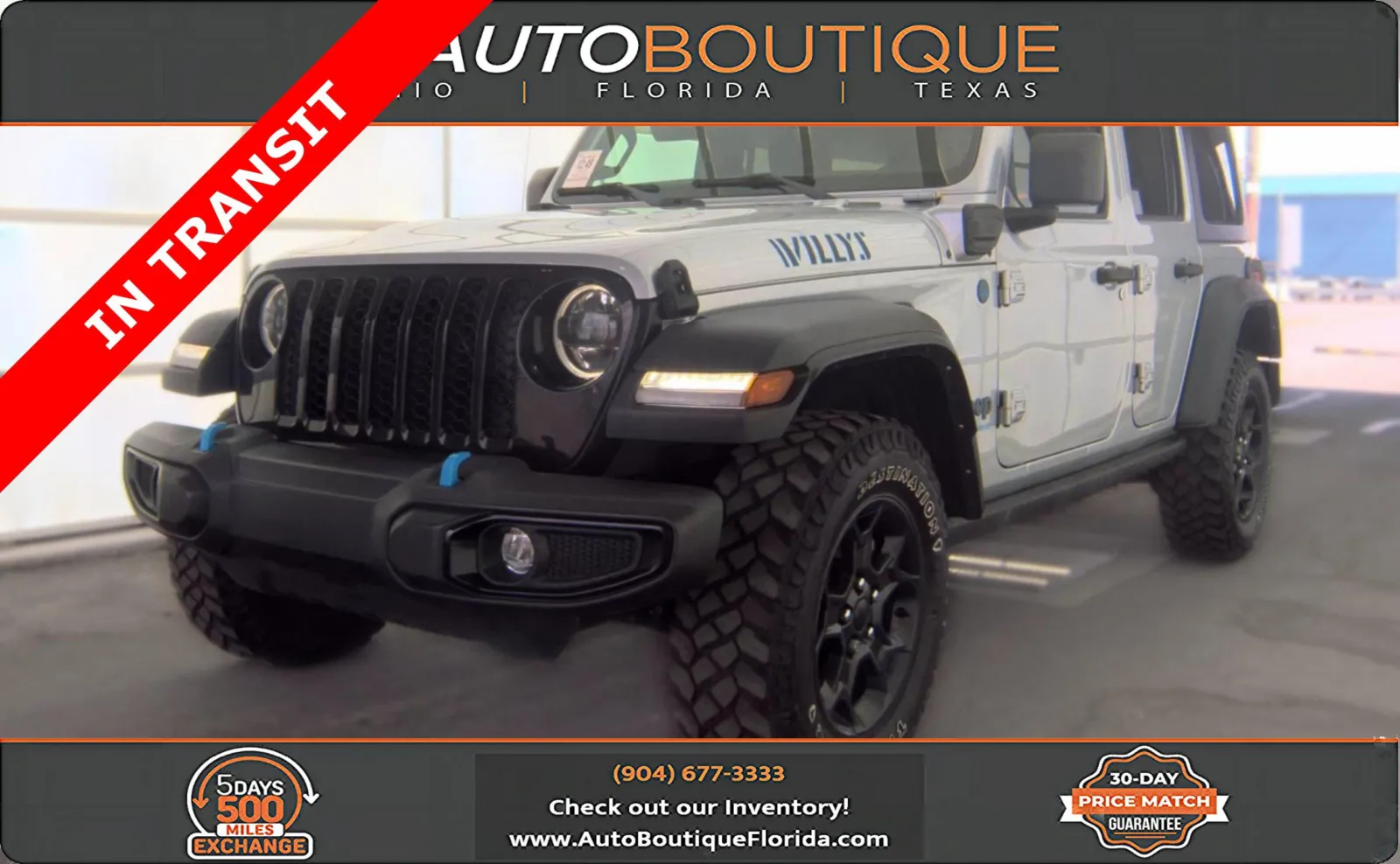 Silver 2023 Jeep Wrangler 4xe Willys 4xe for sale in Jacksonville, FL