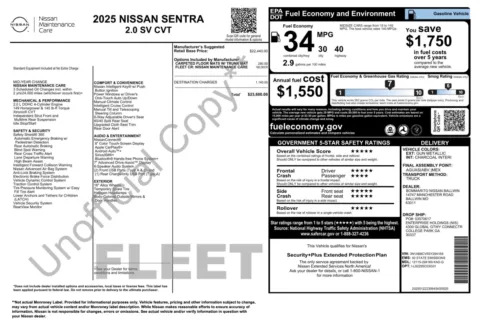Photos of 2025 Nissan Sentra SV for sale in Jacksonville, FL at Auto Boutique Florida