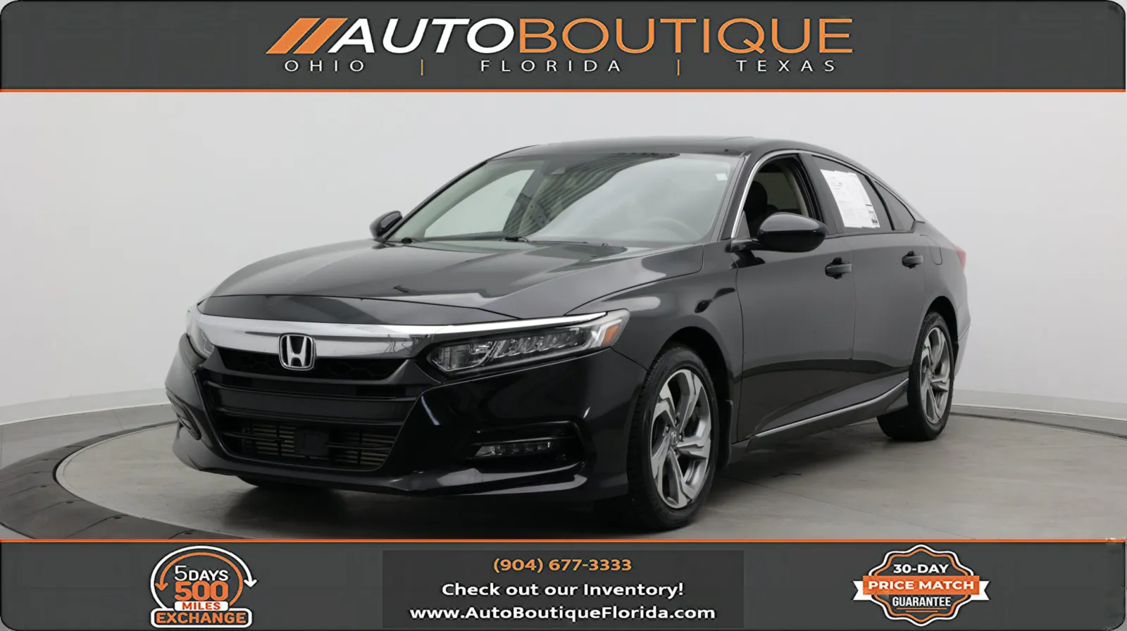 Black 2019 Honda Accord Sedan EX 1.5T for sale in Jacksonville, FL