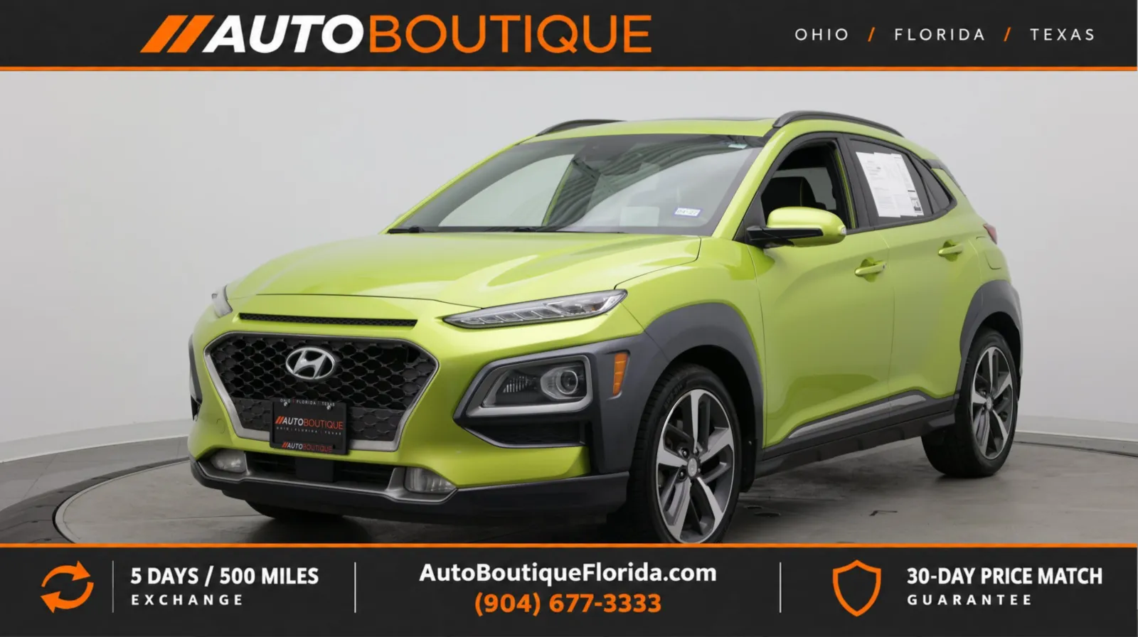 Green 2019 Hyundai Kona Ultimate for sale in Jacksonville, FL