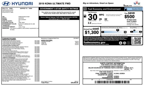 More photos of 2019 Hyundai Kona Ultimate at Auto Boutique Florida, FL