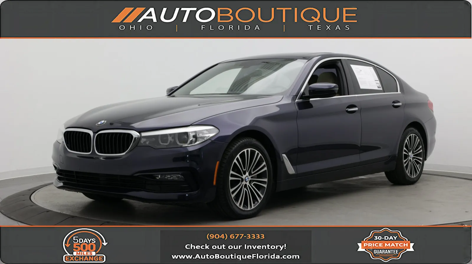 Blue 2017 BMW 5 Series 530i for sale in Jacksonville, FL