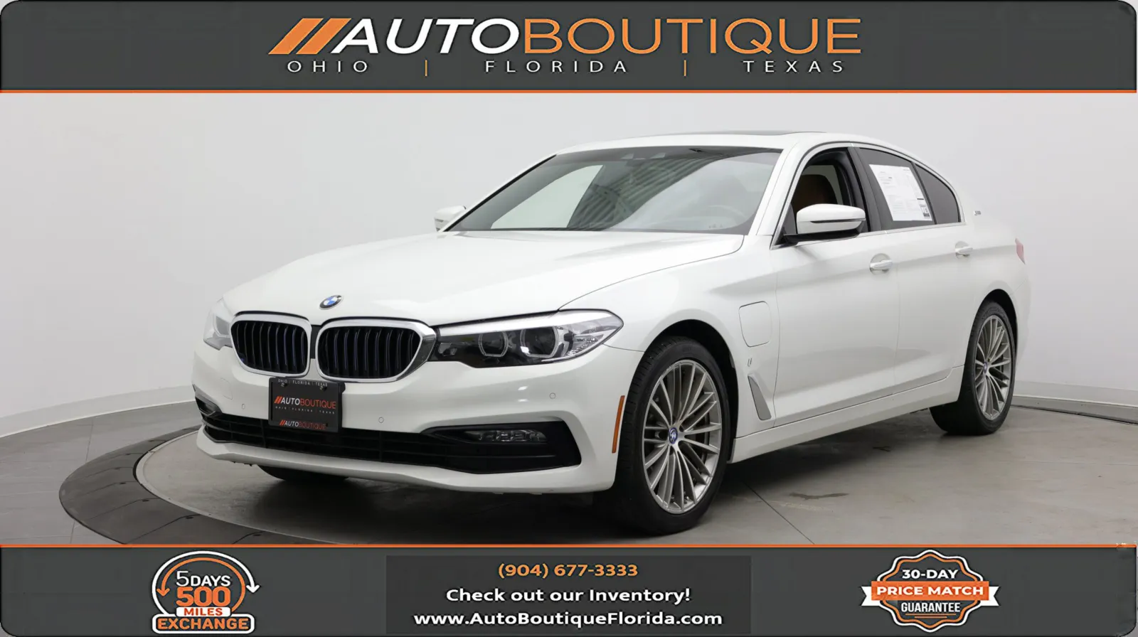 White 2018 BMW 5 Series 530e xDrive iPerformance for sale in Jacksonville, FL