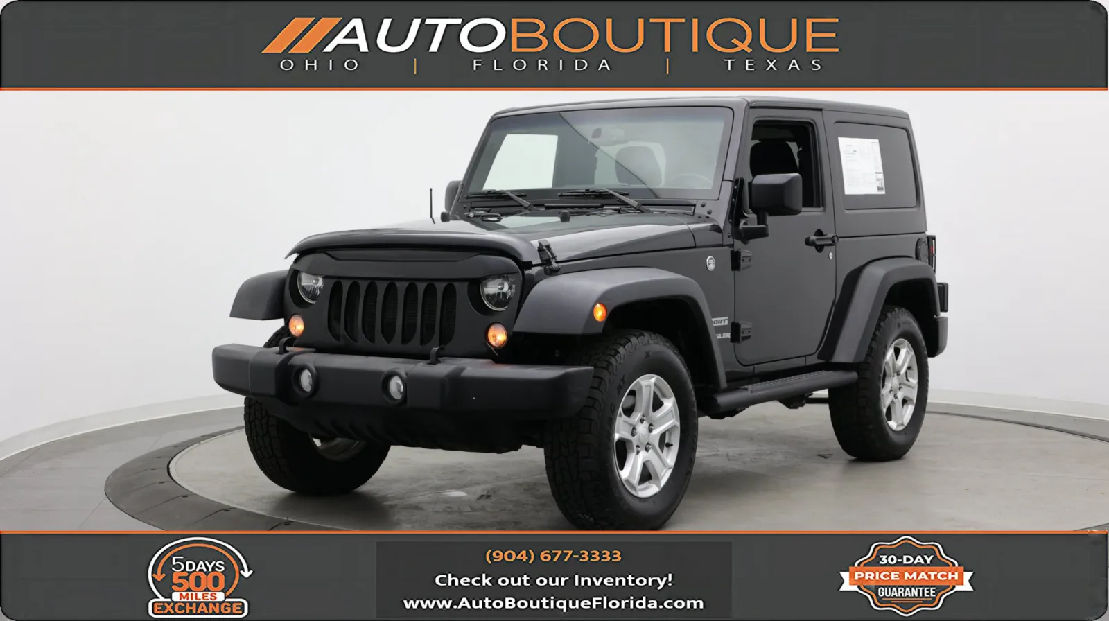 Black 2016 Jeep Wrangler Sport for sale in Jacksonville, FL