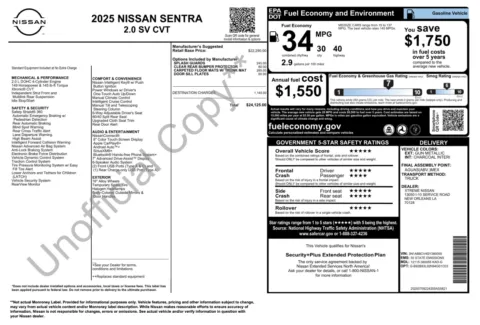 More photos of 2025 Nissan Sentra SV at Auto Boutique Florida, FL