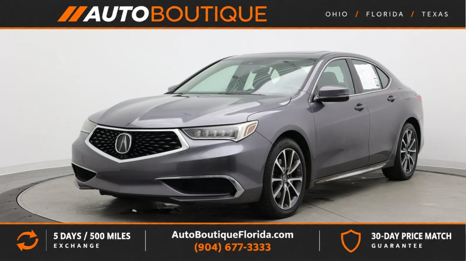 Gray 2018 Acura TLX w/Technology Pkg for sale in Jacksonville, FL