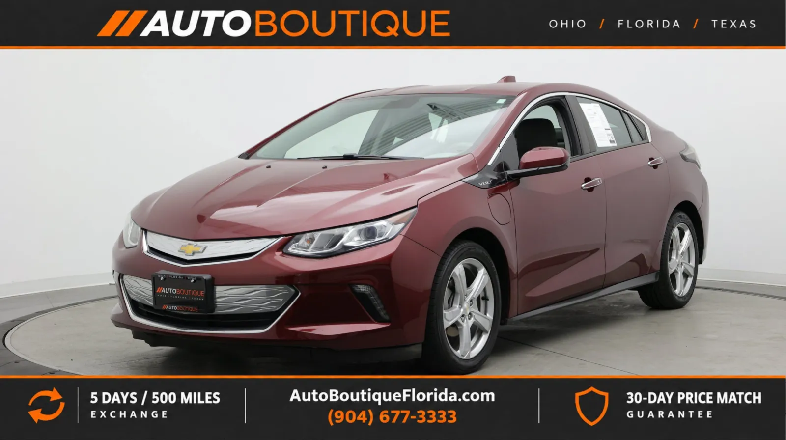 Red 2017 Chevrolet Volt LT for sale in Jacksonville, FL