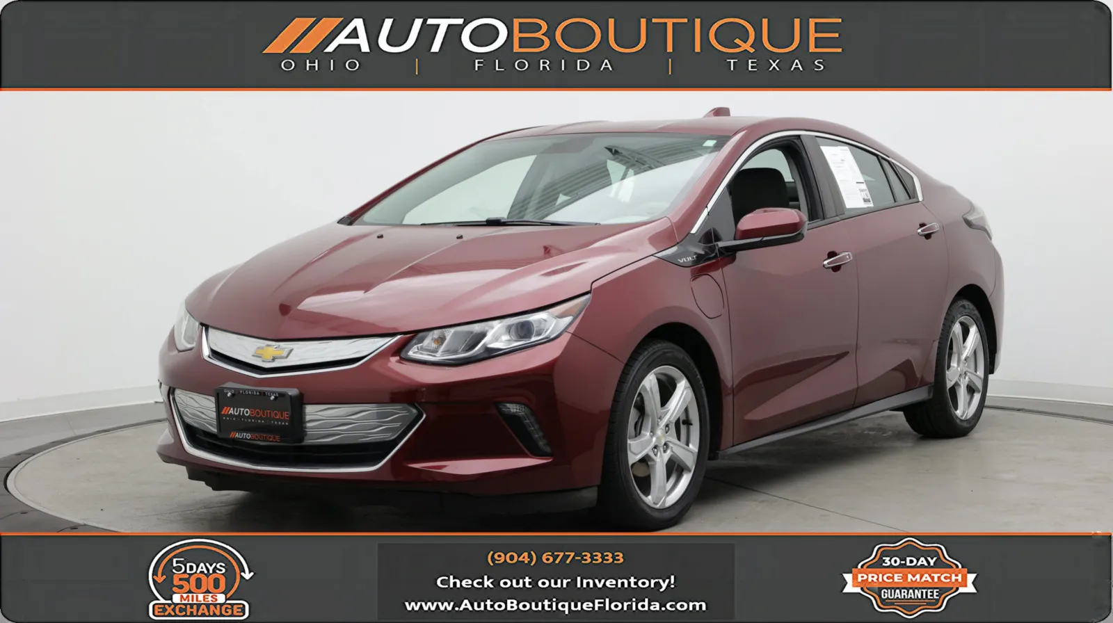 Red 2017 Chevrolet Volt LT for sale in Jacksonville, FL