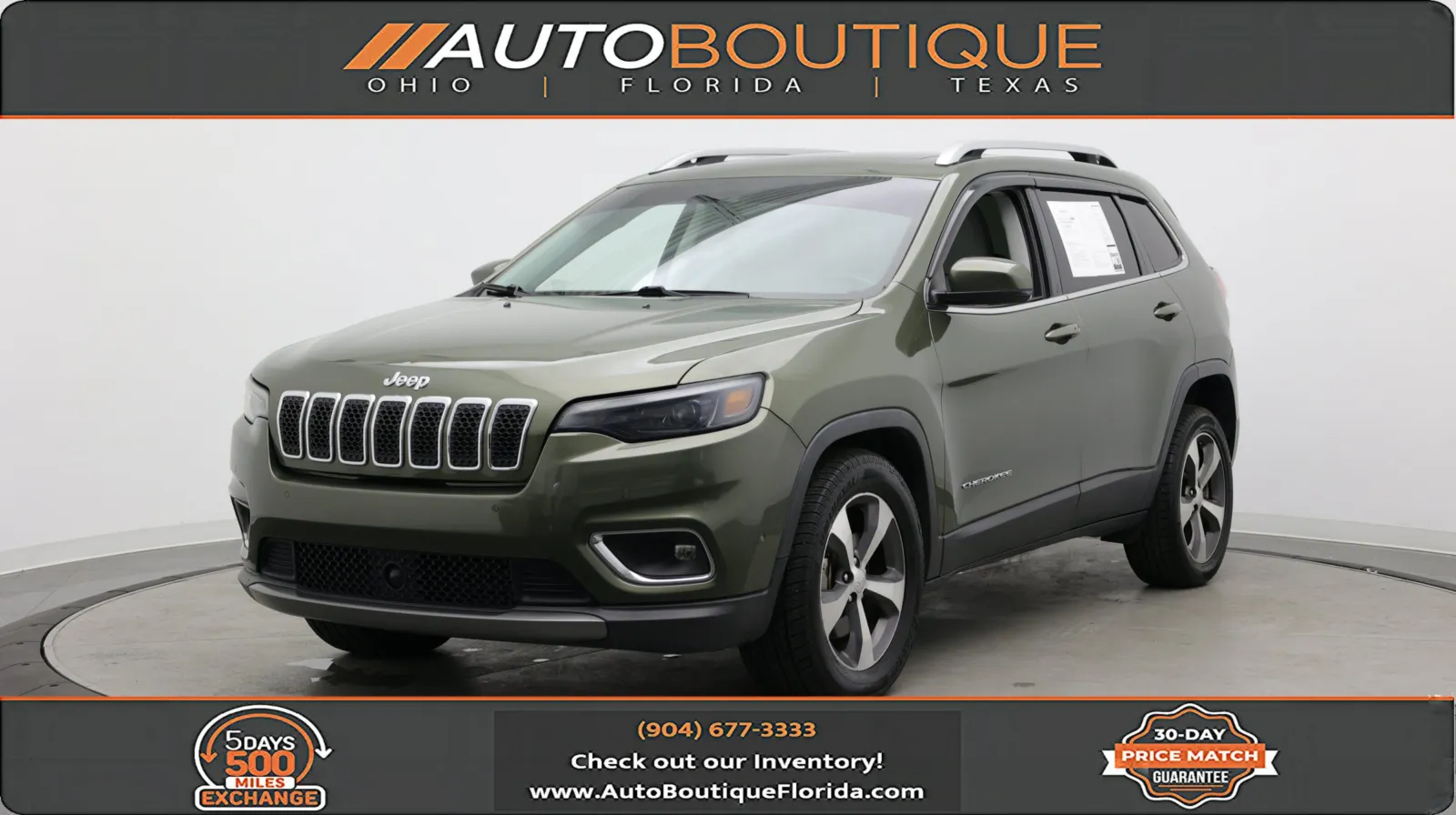 Green 2021 Jeep Cherokee Limited for sale in Jacksonville, FL