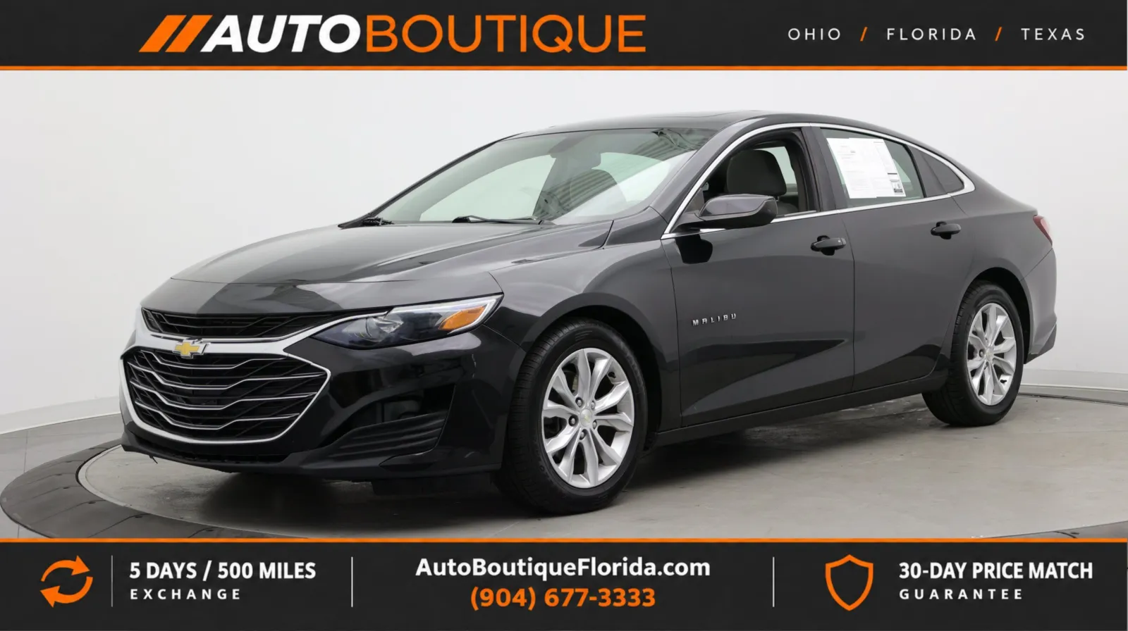 Black 2019 Chevrolet Malibu LT for sale in Jacksonville, FL