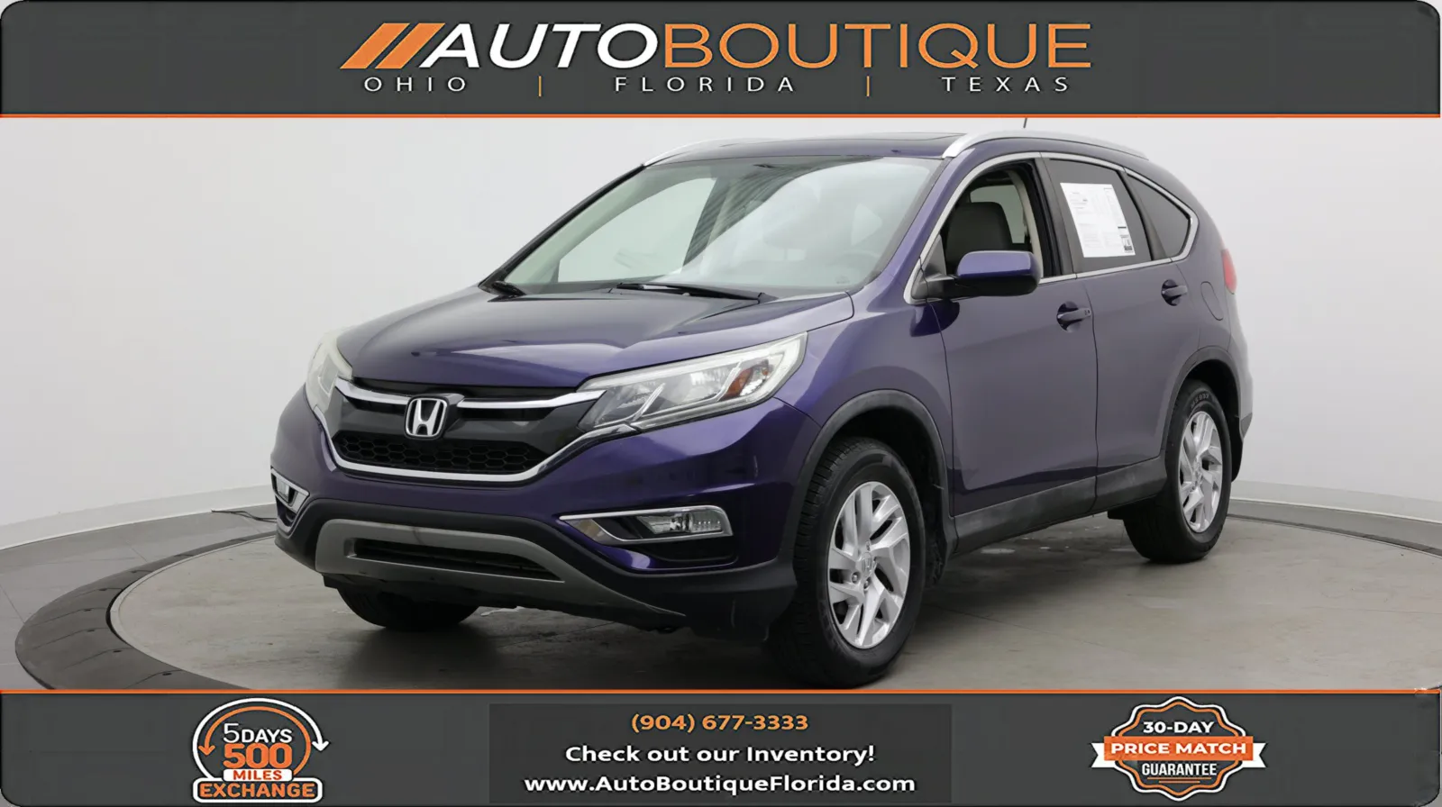 Blue 2015 Honda CR-V EX-L for sale in Jacksonville, FL