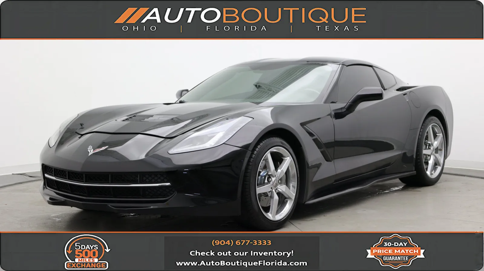 Black 2015 Chevrolet Corvette 1LT for sale in Jacksonville, FL