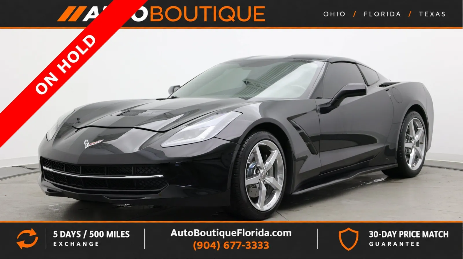 Black 2015 Chevrolet Corvette 1LT for sale in Jacksonville, FL