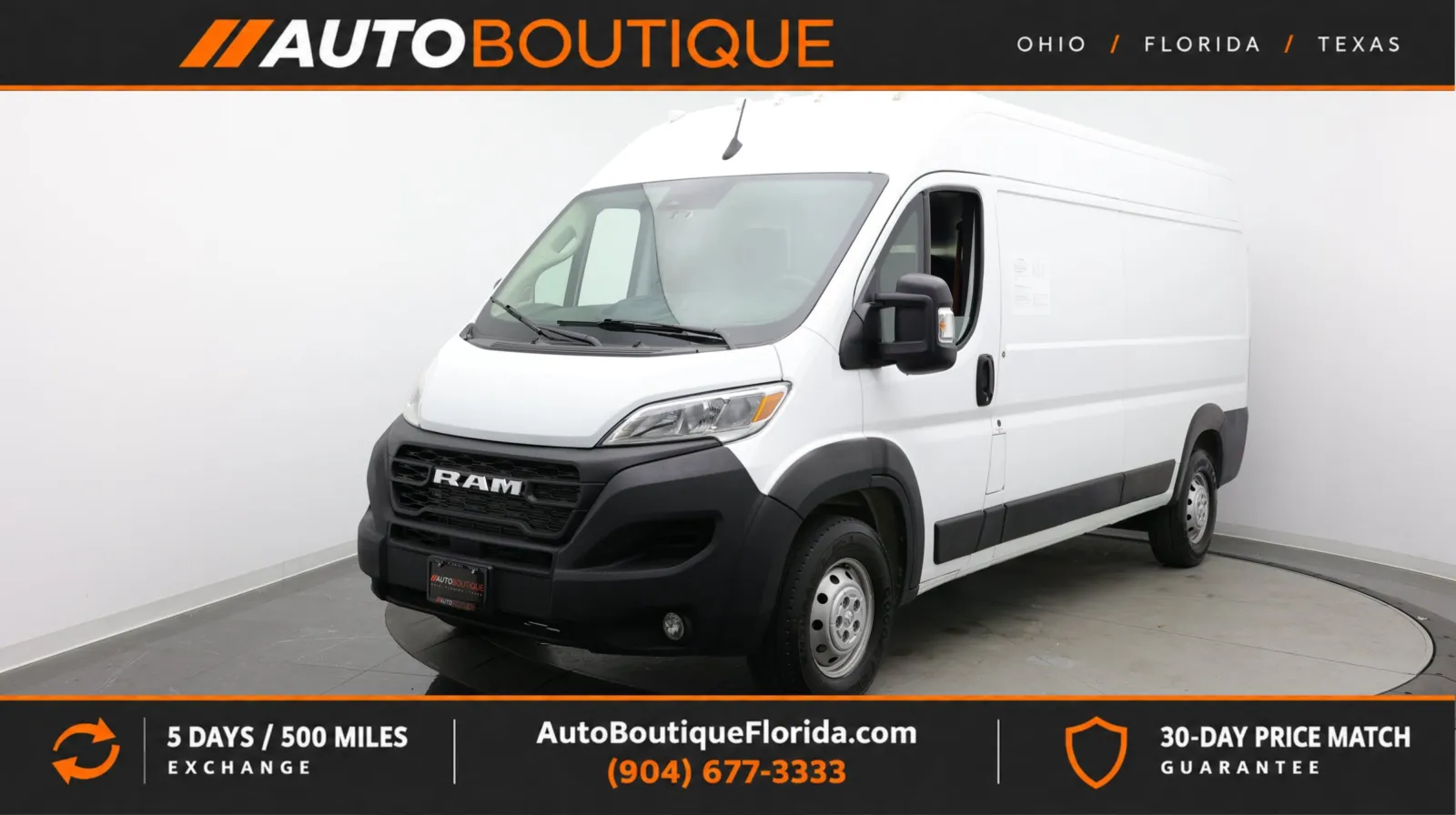 White 2023 Ram ProMaster Cargo Van 2500 159 WB for sale in Jacksonville, FL