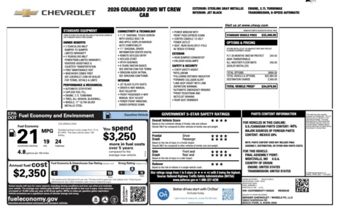 More photos of 2026 Chevrolet Colorado 2WD Work Truck at Auto Boutique Florida, FL