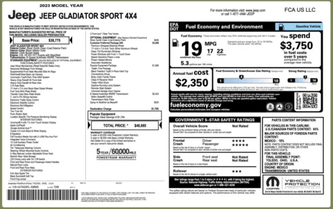 Photos of 2023 Jeep Gladiator Sport S for sale in Jacksonville, FL at Auto Boutique Florida