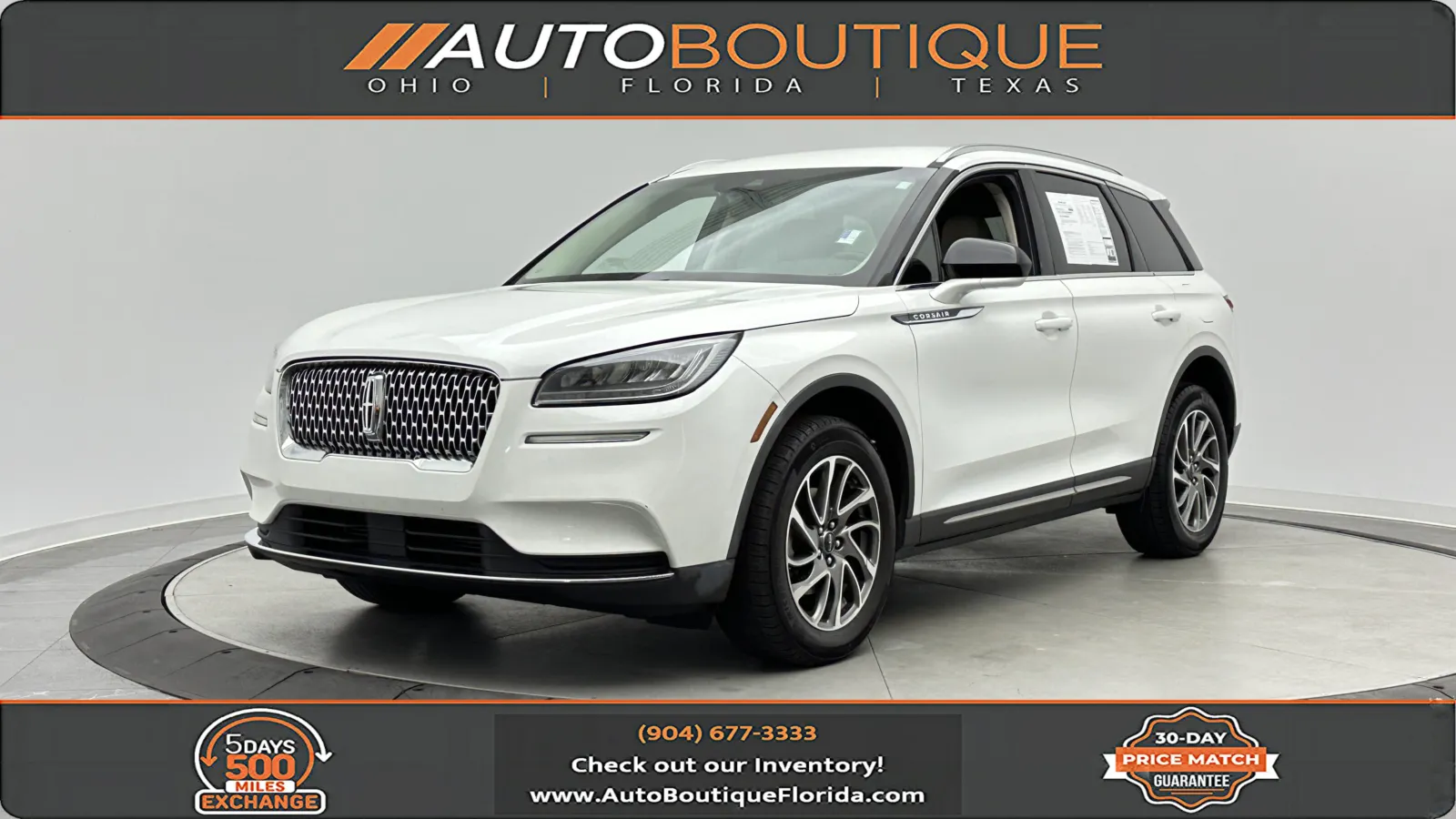 White 2021 Lincoln Corsair Standard for sale in Jacksonville, FL
