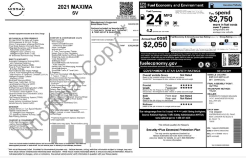 Photos of 2021 Nissan Maxima SV for sale in Jacksonville, FL at Auto Boutique Florida