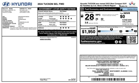 Photos of 2024 Hyundai Tucson SEL for sale in Jacksonville, FL at Auto Boutique Florida