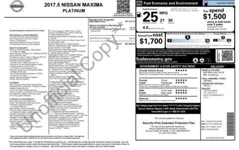 Photos of 2017 Nissan Maxima Platinum for sale in Jacksonville, FL at Auto Boutique Florida