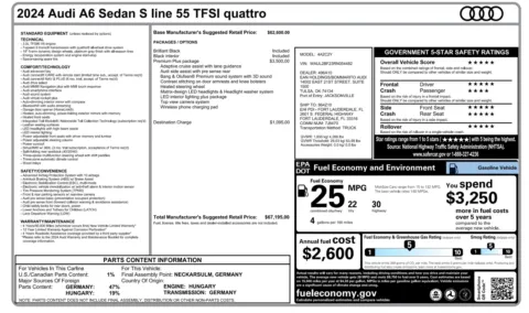 More photos of 2024 Audi A6 Sedan Premium Plus at Auto Boutique Florida, FL