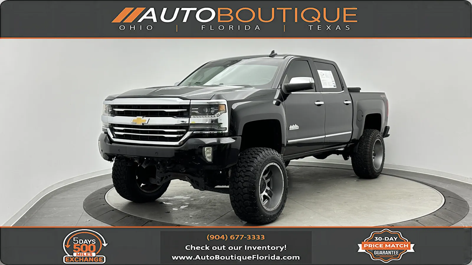 Black 2017 Chevrolet Silverado 1500 High Country for sale in Jacksonville, FL
