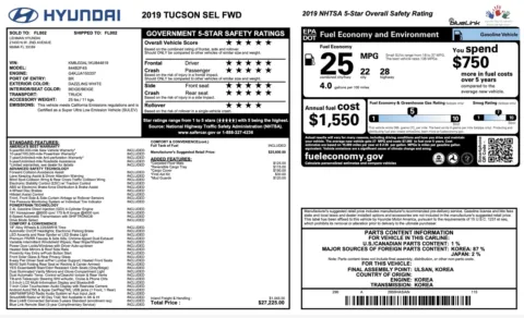 Photos of 2019 Hyundai Tucson SEL for sale in Jacksonville, FL at Auto Boutique Florida