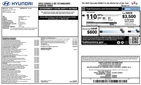 More photos of 2022 Hyundai IONIQ 5 SE Standard Range at Auto Boutique Florida, FL