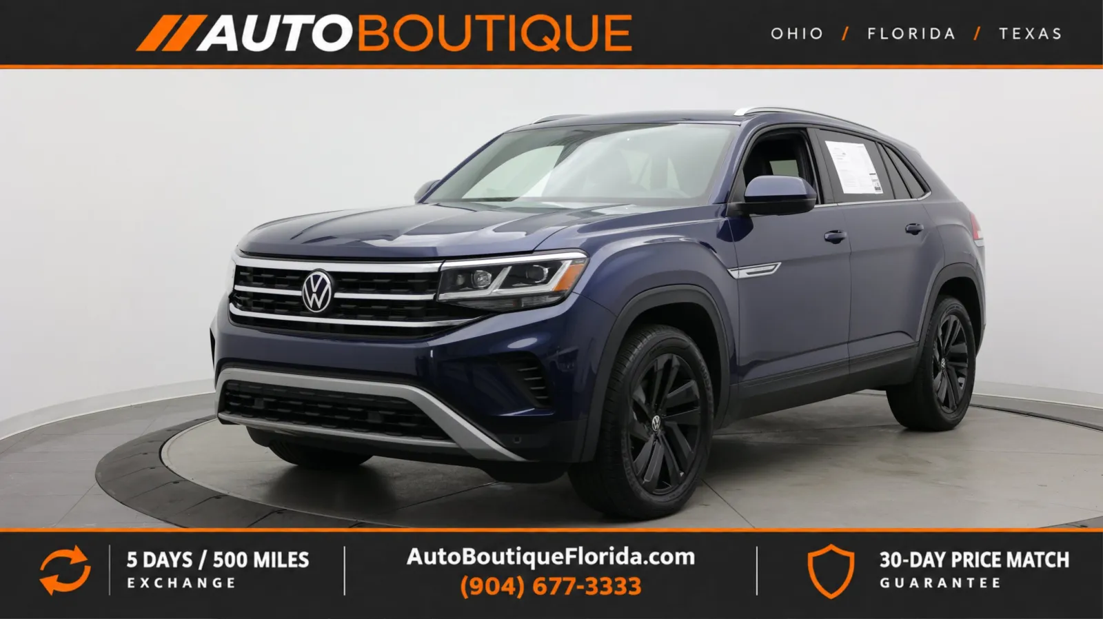 Blue 2023 Volkswagen Atlas Cross Sport 3.6L V6 SE w/Technology for sale in Jacksonville, FL