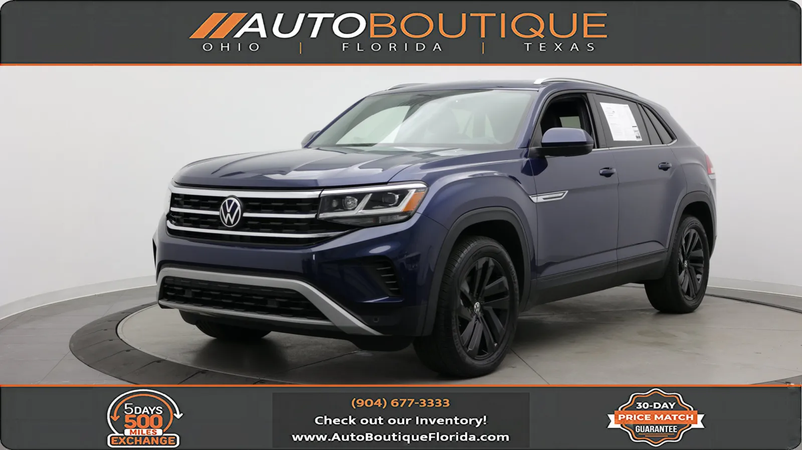 Blue 2023 Volkswagen Atlas Cross Sport 3.6L V6 SE w/Technology for sale in Jacksonville, FL