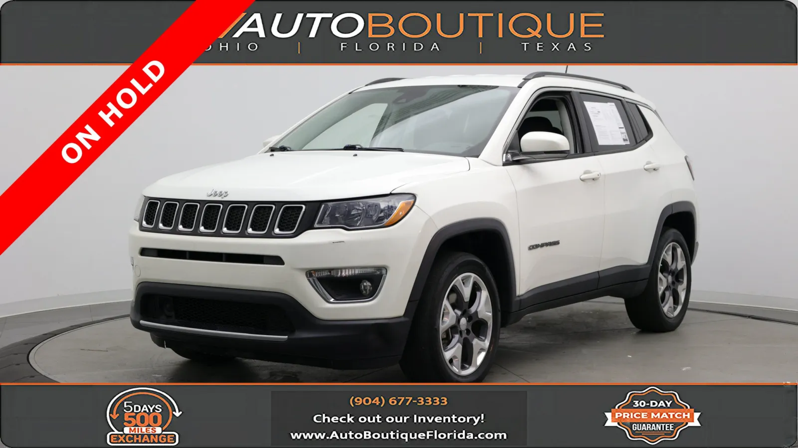 White 2021 Jeep Compass Limited for sale in Jacksonville, FL