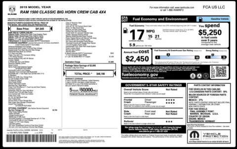 Photos of 2019 Ram 1500 Classic Big Horn for sale in Jacksonville, FL at Auto Boutique Florida