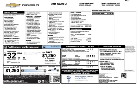 Photos of 2021 Chevrolet Malibu LT for sale in Jacksonville, FL at Auto Boutique Florida