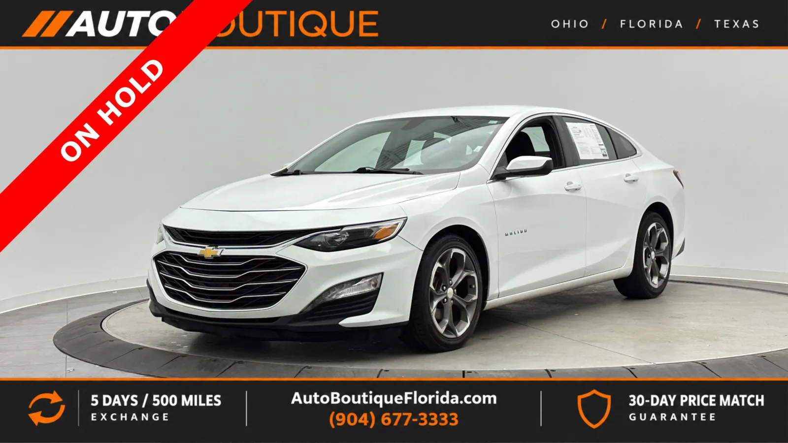 White 2021 Chevrolet Malibu LT for sale in Jacksonville, FL