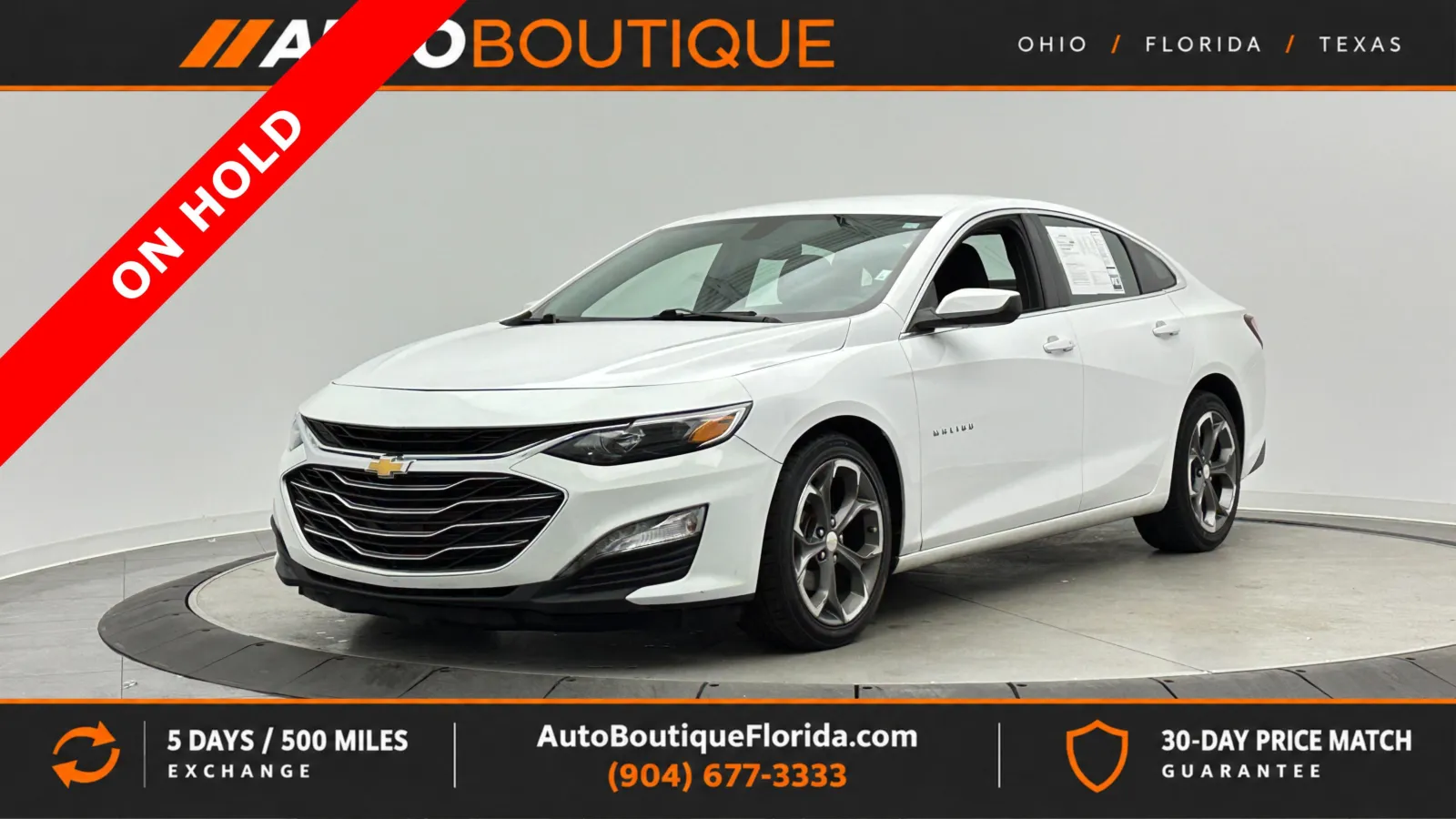White 2021 Chevrolet Malibu LT for sale in Jacksonville, FL