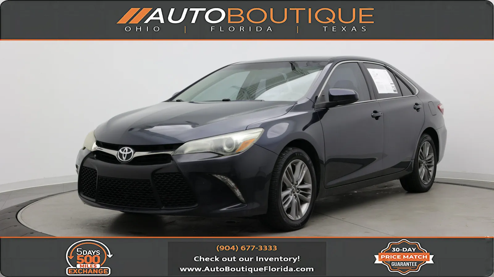 Black 2017 Toyota Camry SE for sale in Jacksonville, FL