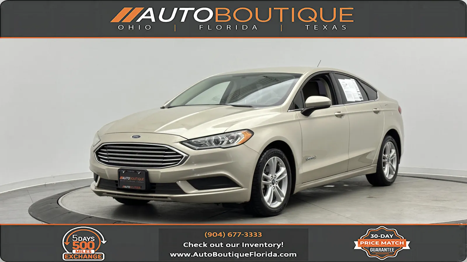Gold 2018 Ford Fusion Hybrid S for sale in Jacksonville, FL