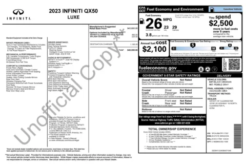 Photos of 2023 INFINITI QX50 LUXE for sale in Jacksonville, FL at Auto Boutique Florida
