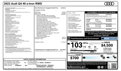Photos of 2023 Audi Q4 e-tron Premium Plus for sale in Jacksonville, FL at Auto Boutique Florida