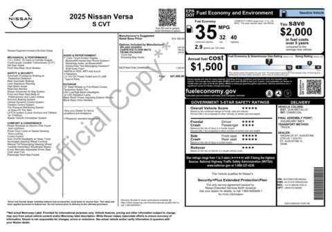 More photos of 2025 Nissan Versa S at Auto Boutique Florida, FL