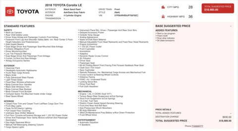 More photos of 2018 Toyota Corolla LE at Auto Boutique Florida, FL