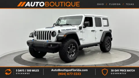 White 2021 Jeep Wrangler 4xe Unlimited Rubicon for sale in Jacksonville, FL