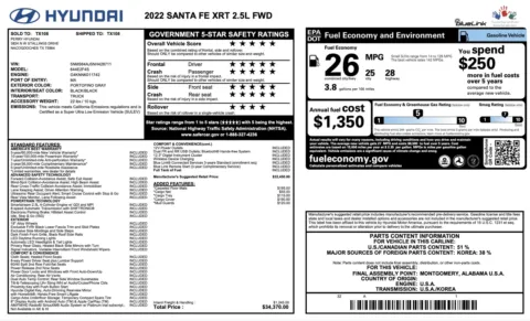 Photos of 2022 Hyundai Santa Fe XRT for sale in Jacksonville, FL at Auto Boutique Florida