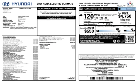 Photos of 2021 Hyundai Kona Electric Ultimate for sale in Jacksonville, FL at Auto Boutique Florida