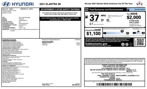 Photos of 2021 Hyundai Elantra SE for sale in Jacksonville, FL at Auto Boutique Florida