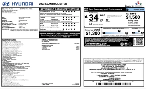 More photos of 2023 Hyundai Elantra Limited at Auto Boutique Florida, FL