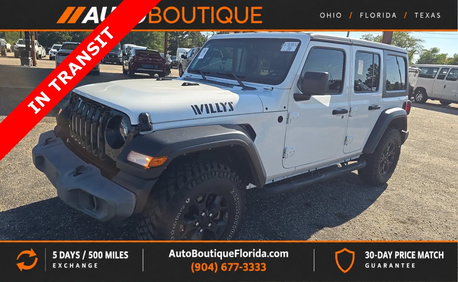 White 2020 Jeep Wrangler Unlimited Willys for sale in Jacksonville, FL