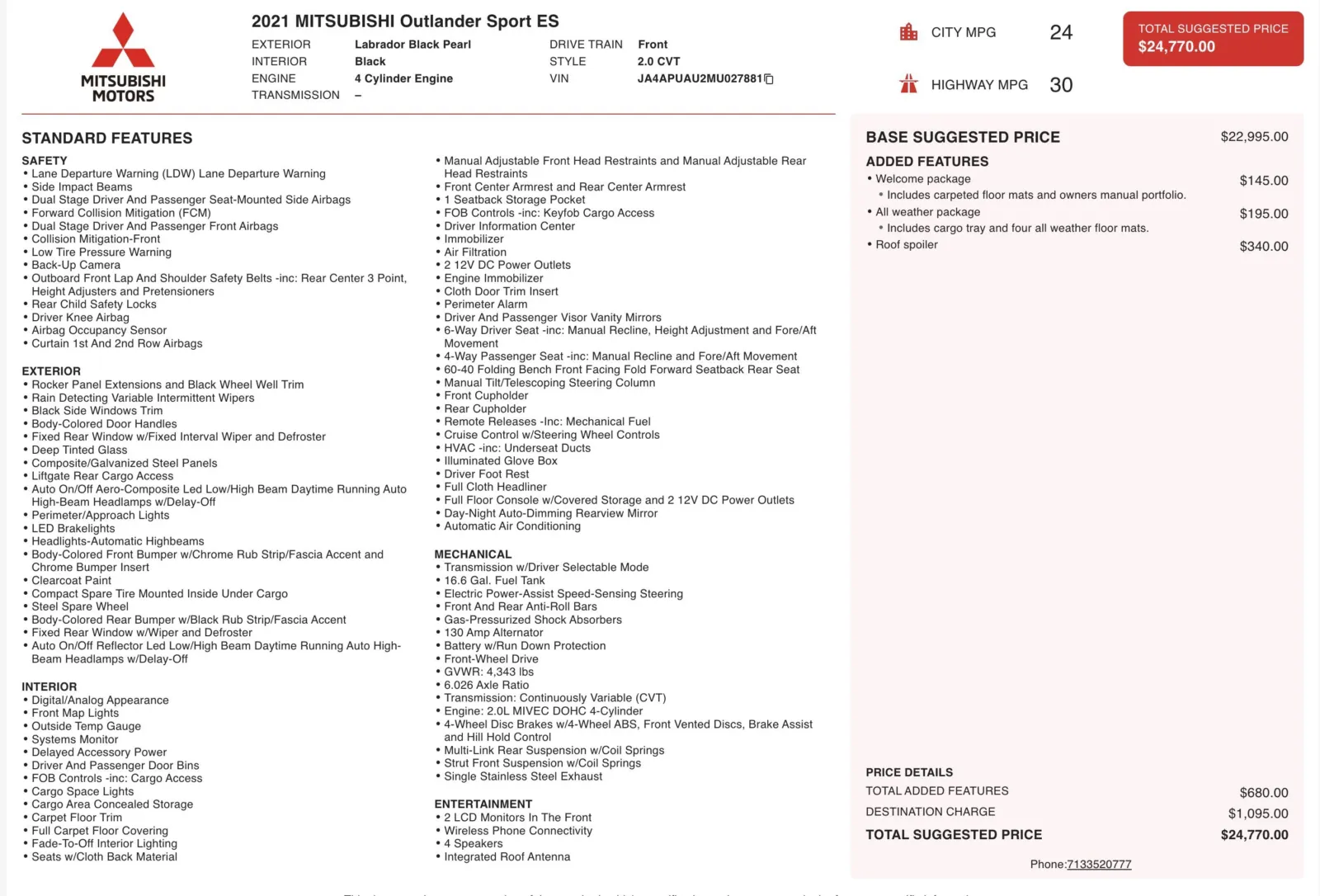 Mitsubishi Outlander Sport photo 2
