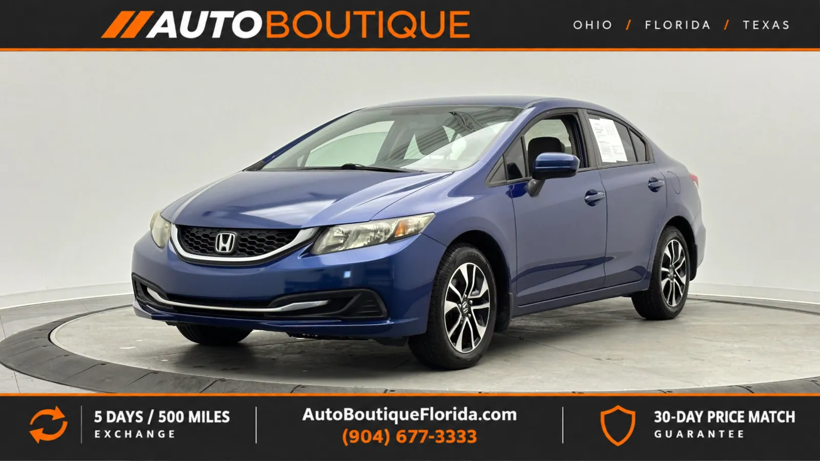 Blue 2015 Honda Civic Sedan LX for sale in Jacksonville, FL