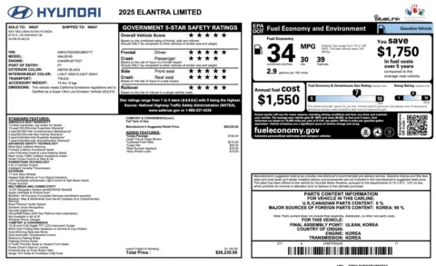 Photos of 2025 Hyundai Elantra Limited for sale in Jacksonville, FL at Auto Boutique Florida